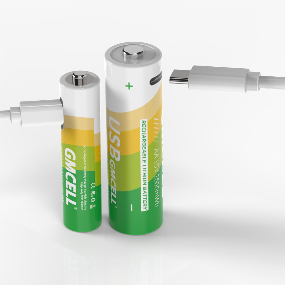 แบตเตอรี่ลิเธียม USB AA และ AAA