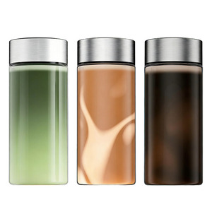 Bouteille en verre <span class=keywords><strong>à</strong></span> large ouverture <span class=keywords><strong>avec</strong></span> logo <span class=keywords><strong>personnalisé</strong></span>, 350 ml, 500 ml, sans BPA, <span class=keywords><strong>avec</strong></span> couvercle en acier inoxydable anti-fuite, pour cadeau, bouteille d'eau de sport - Product Image 6