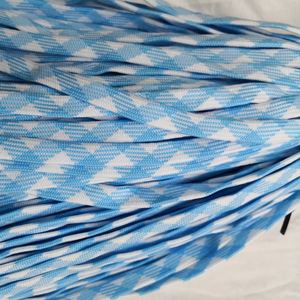 Cordones de tela de poliéster planos con estampado de diamantes de colores de 10 mm, estilo nuevo YS, para zapatos casuales y de entrenamiento. - Product Image 3