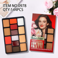 Personnalisable en gros 14 couleurs pour le visage fard à joues et brillant à lèvres et surligneur et palette de crème en poudre compacte pour peau foncée