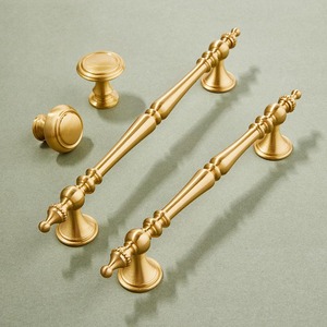 European Style Solid Brass Drawer <strong>Knobs</strong> T Bar Handle Vertical Lines Adjustable <strong>Bedroom</strong> Pulls for Dresser Bathroom Kitchen - Product Image 1