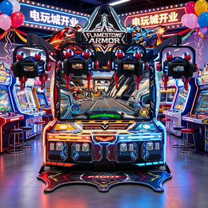 Machine d'arcade <span class=keywords><strong>de</strong></span> <span class=keywords><strong>tir</strong></span> sans argent LEON SHOOTING ARMOR en métal avec lumières clignotantes, pour 2 à 4 joueurs, multijoueur, combat progressif - Product Image 1