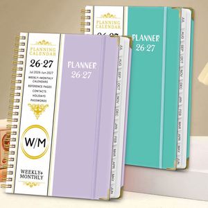 Cuaderno Espiral A5 en Inglés 26-27 con Calendario, Planificador Semanal, Registro de Trabajo y Libro de Horarios - Product Image 1
