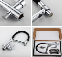 Robinet de cuisine 3 voies HuSheng avec purificateur d'eau potable, mitigeur chaud/froid multifonctionnel 3 en 1 pour évier de cuisine