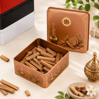 Boîte en étain personnalisée, emballage cadeau haut de gamme pour Bakhoor, conteneur réutilisable pour encens Oud, bois aromatique et cadeaux du Moyen-Orient