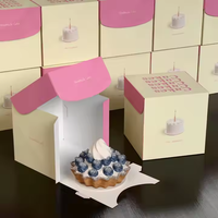Cajas para Pasteles de Color Pastel Personalizadas con Asa, en Varios Tamaños para Rollos de Esponja, Rebanadas de Pastel y Pasteles Enteros