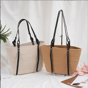 Bolso Tote de Paja Tejida a la Moda - Bolso de Hombro Portátil de Gran Capacidad para Bodas y Viajes de Negocios para Mujer - Product Image 6