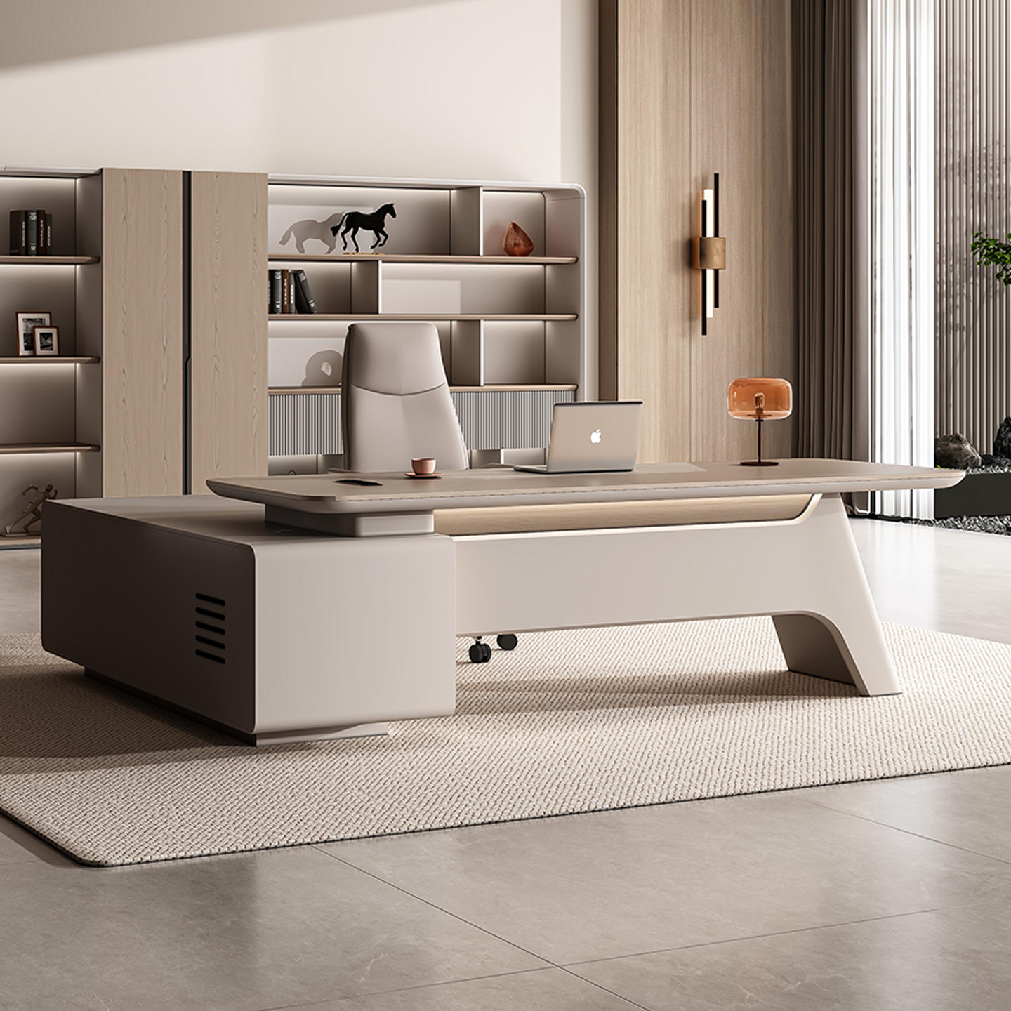 Luxury President Office Desk Italian Style High Grade Executive Desk Waterproof Scratch Resistant for Company Manager Room
