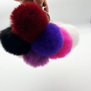 Porte-clés <span class=keywords><strong>Pompon</strong></span> <span class=keywords><strong>en</strong></span> Gros 6cm, Boule de Peluche <span class=keywords><strong>en</strong></span> Fausse <span class=keywords><strong>Fourrure</strong></span> de Lapin, Porte-clés <span class=keywords><strong>Pompon</strong></span> <span class=keywords><strong>en</strong></span> Peluche - Product Image 3