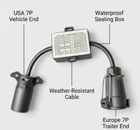 Nouvel adaptateur de prise de remorque KL-LITE 7 broches USA vers UE, coupleur de contrôleur en plastique pour camion, remorque, camping-car, connexion sécurisée