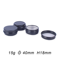 Boîte en aluminium ronde pour cosmétiques de 10 ml, 30 ml, 50 ml, 100 ml, 200 ml, récipient en métal pour baume à lèvres, bougie, pilule, cire pour cheveux, pot en aluminium noir