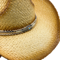 Chapeau de cowboy occidental de luxe en paille pour Burning Man, style bohème, avec plumes turquoise, personnalisable, pour femmes et hommes, vente en gros, MOQ 3