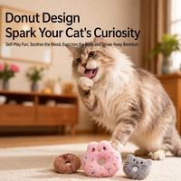 Peluche Donut Cat, jouet interactif pour chat, lapin, ours, peluche froissée, jouet doux pour chats d'intérieur, chatons, divertissement autonome