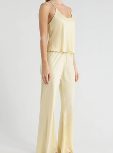 Ensemble de pyjama élégant en satin pour femme, sexy, à fines bretelles, décontracté, taille élastique, respirant, simple, pour l'été - Product Image 4