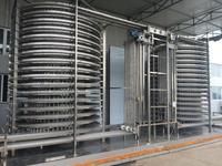 Congélateur spiralé à commande automatique PLC, fonctionnement motorisé pour la congélation rapide des aliments en bloc, applications de stockage frigorifique industrielles