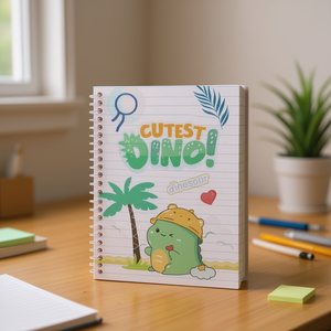 Cute Dino A4 Lined Notebook 100 Pages 28.2x20.2cm Portable Composition Book For Kids School Use - Product Image 2