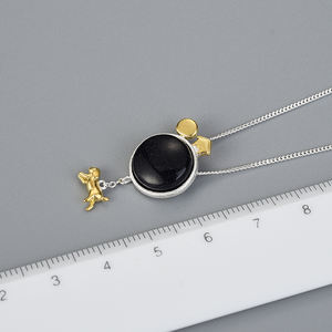 Lotus Fun Blue grès pierres précieuses bijoux en argent sterling or chien échapper à la <span class=keywords><strong>terre</strong></span> ensemble de bijoux bijoux fins pour les femmes - Product Image 4