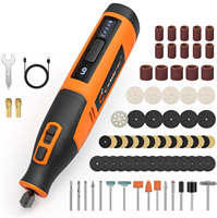 Meuleuse sans fil 4V, 80 pièces, batterie longue durée 4000mAh, vitesse variable 6 vitesses, 8000-28000 tr/min, affichage numérique, disque de coupe, bricolage