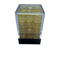 Dés transparents à coins ronds carrés de 12mm Pip 36pcs emballés dans une boîte PS en plastique transparente