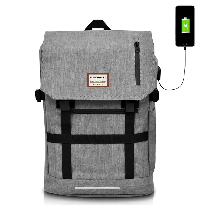 Business travel school smart backpack bag men's USB battery charging anti-theft laptop backpack