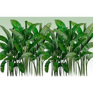 Tropischer Regenwald Bananenblatt Tapete 3D Selbstklebende Wandmalerei Heimdekoration - Product Image 5