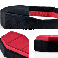 Nouvelle boîte à bagues portable en forme de cercueil d'Halloween, boîte à bijoux en velours, boîte de rangement multi-emplacements pour bagues, boîte cadeau gothique pour cosplay et fêtes, vente en gros