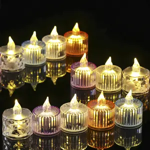 LED Tea Light Flash Electric Candles Decor Lamp Battery Powered Wedding Realistic Flameless Multicolor Home Decoration