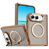 Étui magnétique rotatif avec béquille pour iPhone Duo Fold 18 Ultra, coque de protection double charnière, toucher doux, PC antichoc, coque en TPU