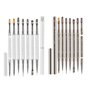 แปรงเพ้นท์เล็บไนลอนด้ามโลหะสีเงินแบบสองด้าน 2 in 1 ลายดอกเดซี่ สำหรับวาดเส้น ลายเส้นเล็ก ทาสีไล่เฉดสี ทำเล็บเจล - Product Image 5