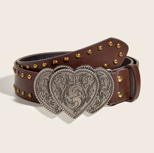 เข็มขัดแฟชั่นพังก์วินเทจแบบกว้างพร้อมหัวเข็มขัดรูปหัวใจโลหะผสมเข็มขัดส่วนตัวของผู้หญิงอินเทรนด์ - Product Image 5