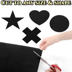 Rouleau de <span class=keywords><strong>tissu</strong></span> en feutre velours auto-adhésif 130''L X 17''W, noir, à peler et à coller pour les travaux manuels, boîte à bijoux, cadres photo - Product Image 3