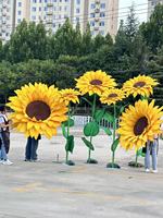 Tournesols géants étanches personnalisés, grands arrangements floraux artificiels en EVA pour mariage, décoration d'affichage en extérieur pour événement et fête