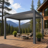 Aluminium-Lamellenpergola mit Verstellbarem Dach, Wasserdicht, Pulverbeschichtet, für Natur, Outdoor, Terrasse, Garten und Hinterhof