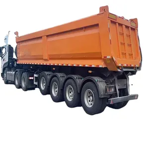 Produsen khusus 4 as roda Trailer pembuangan pekerjaan berat 60T truk sampah semi-trailer tersedia