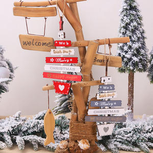 TC fournitures de décoration d'arbre de noël père noël bonhomme de neige arbre de noël suspendu peint lettre pendentif pour fête décorations pour la maison - Product Image 4
