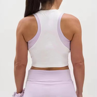 Débardeur de course pour femme OEM personnalisé, coupe courte, sans couture, à séchage rapide, anti-transpiration, par sublimation, avec poches latérales en mesh