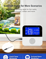 Capteur de température et d'humidité WiFi Tuya, thermomètre numérique intelligent sans fil pour intérieur, hygromètre avec contrôle à distance via application