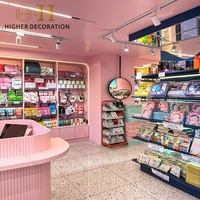Vitrine de présentation de cosmétiques style Macaron Sweet Cool pour magasin de meubles et cosmétiques