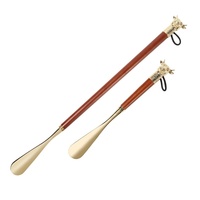 Chausse-pied en métal tête de bœuf, longueur allongée, sans se pencher, pour un enfouissement facile des chaussures, cadeau, chausse-pied en métal tête de bœuf de qualité supérieure