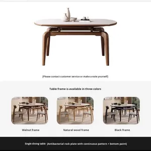 Table à manger extensible compacte en pierre frittée ronde effet marbre ardoise <span class=keywords><strong>pour</strong></span> les petites maisons Moderne Minimaliste <span class=keywords><strong>Plaque</strong></span> à <span class=keywords><strong>induction</strong></span> - Product Image 6
