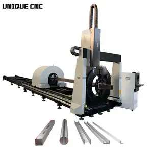 מכירה במפעל לייזר cnc פרופיל פלדה חותך 3kw 6kw 8kw 15-800 מ "מ ms ss צינור מתכת סיבי לייזר מכונת חיתוך