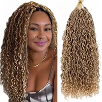 1 paquet de tresses au crochet Freetress Gogo Curl, 18-30 pouces, synthétiques, effet vague océanique, vague d'eau, boucles profondes, cheveux au crochet, boucles de plage