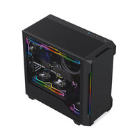 Boîtier PC Gamer GALAX War Hammer Vertical Mid Tower en Acier avec Panneau Latéral en Verre Trempé et Bande Lumineuse ARGB Frontale Noir
