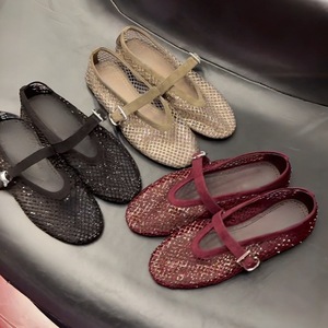 Zapatos Planos <span class=keywords><strong>de</strong></span> Mujer Estilo Mary Jane para Verano, Cómodos y Transpirables con Diseño <span class=keywords><strong>de</strong></span> Malla y Diamantes Brillantes, a la Moda - Product Image 5