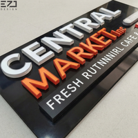 Enseigne commerciale 3D personnalisée en acrylique EZD sur panneau de fond noir, étanche, pour devanture de magasin, enseigne extérieure