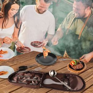 Portable <b>Camping</b> Cooking Utensils Organizer Travel Bag - BBQ <b>Kitchen</b> Kit Pouch for Outdoor Cooking and Campfire Use - Product Image 3