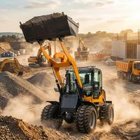 Chargeuse sur pneus compacte articulée 4x4 de 2 tonnes, directement de l'usine, avec une hauteur de déchargement élevée pour le chargement en construction