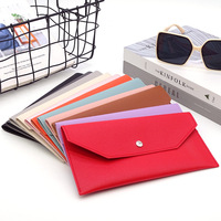 Portefeuille long portable en cuir PU pour femme avec fermeture à bouton, pochette à monnaie élégante pour espèces, cartes de crédit et enveloppes de billets
