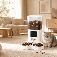 Distributeur automatique de nourriture pour animaux de compagnie intelligent 5,5 L avec caméra 2MP, application Tscloud, surveillance vidéo, audio bidirectionnel, pour chats et chiens