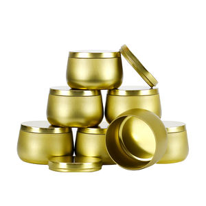 RTS boş 4 oz 8 oz dikişsiz <span class=keywords><strong>metal</strong></span> altın mumlar teneke konteynerler seyahat teneke kavanozlar mat siyah kapaklı kapaklı mum teneke - Product Image 3